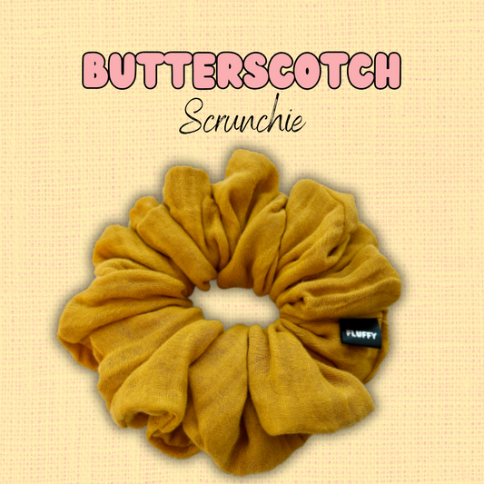 Mustard Gauze Fluffy Scrunchie