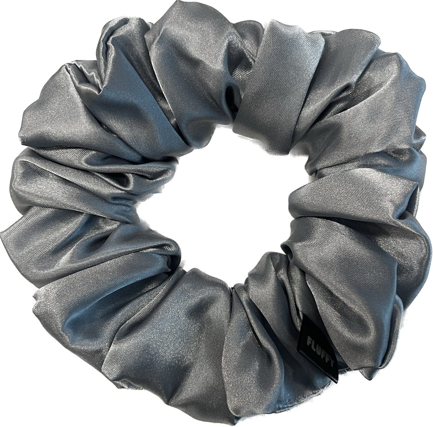 Blue Gray Satin Scrunchie