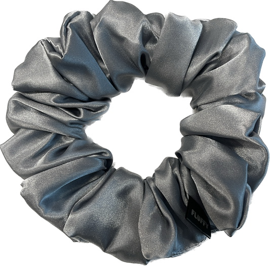 Blue Gray Satin Scrunchie