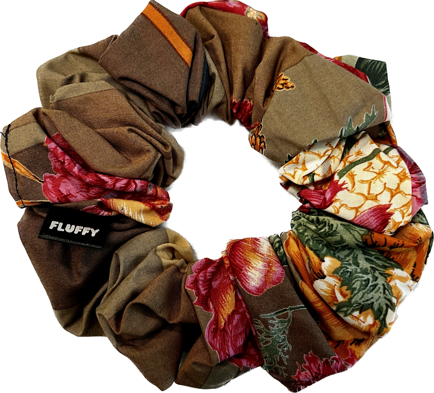 Plaid Florals Cotton Scrunchie