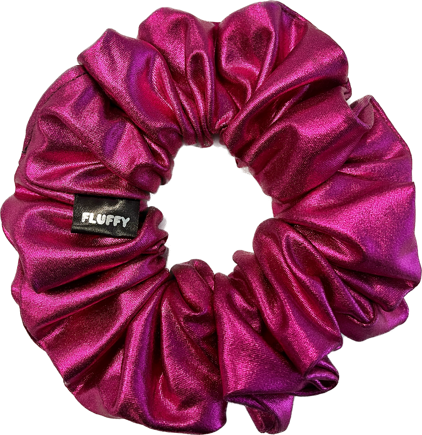 Shimmery Fuchsia Spandex Scrunchie