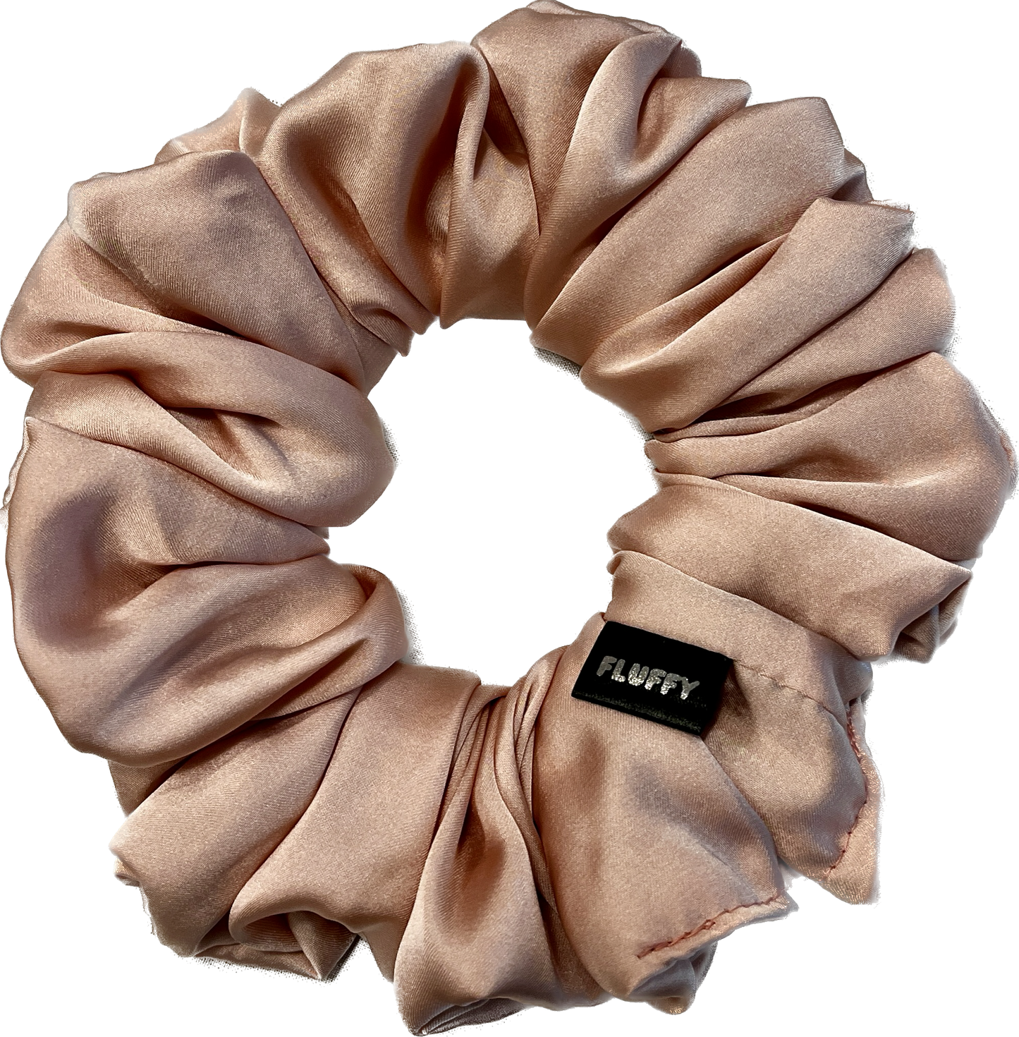 Blush Pink Rumple Satin Scrunchie