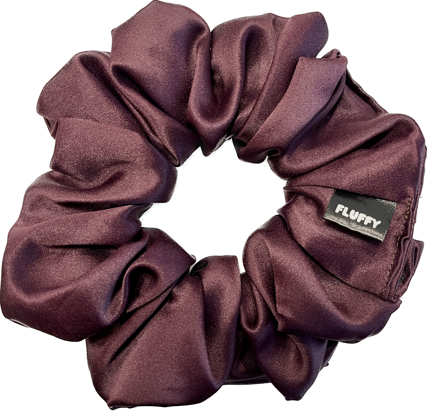 Eggplant Purple Satin Scrunchie