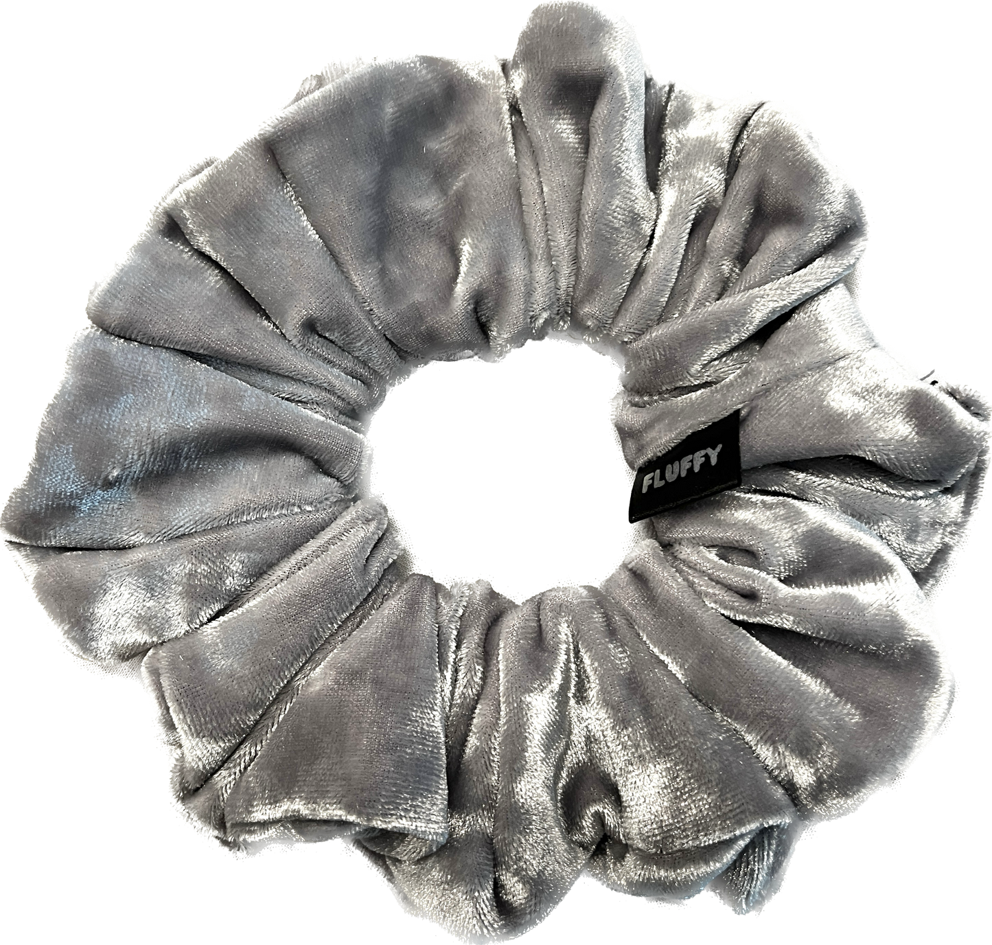 Silver Velvet Scrunchie