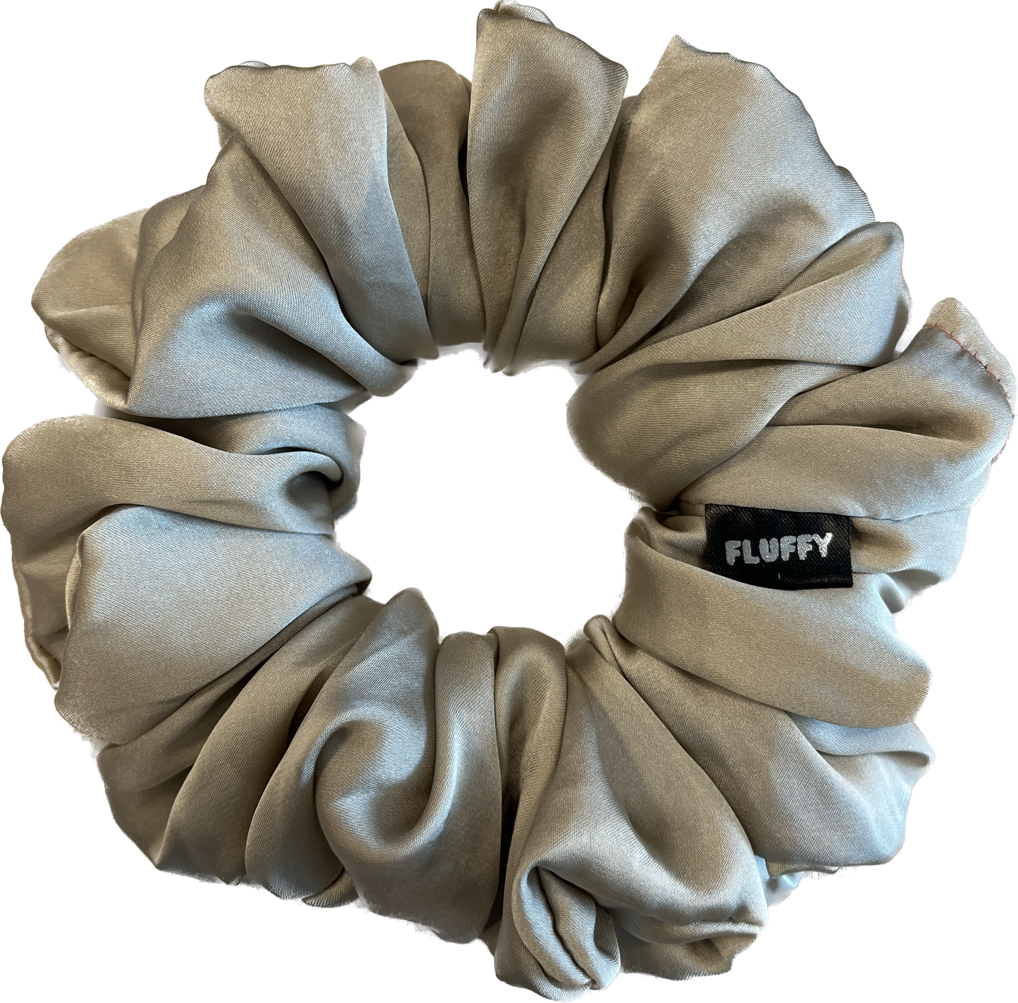 Tan Rumple Satin Scrunchie
