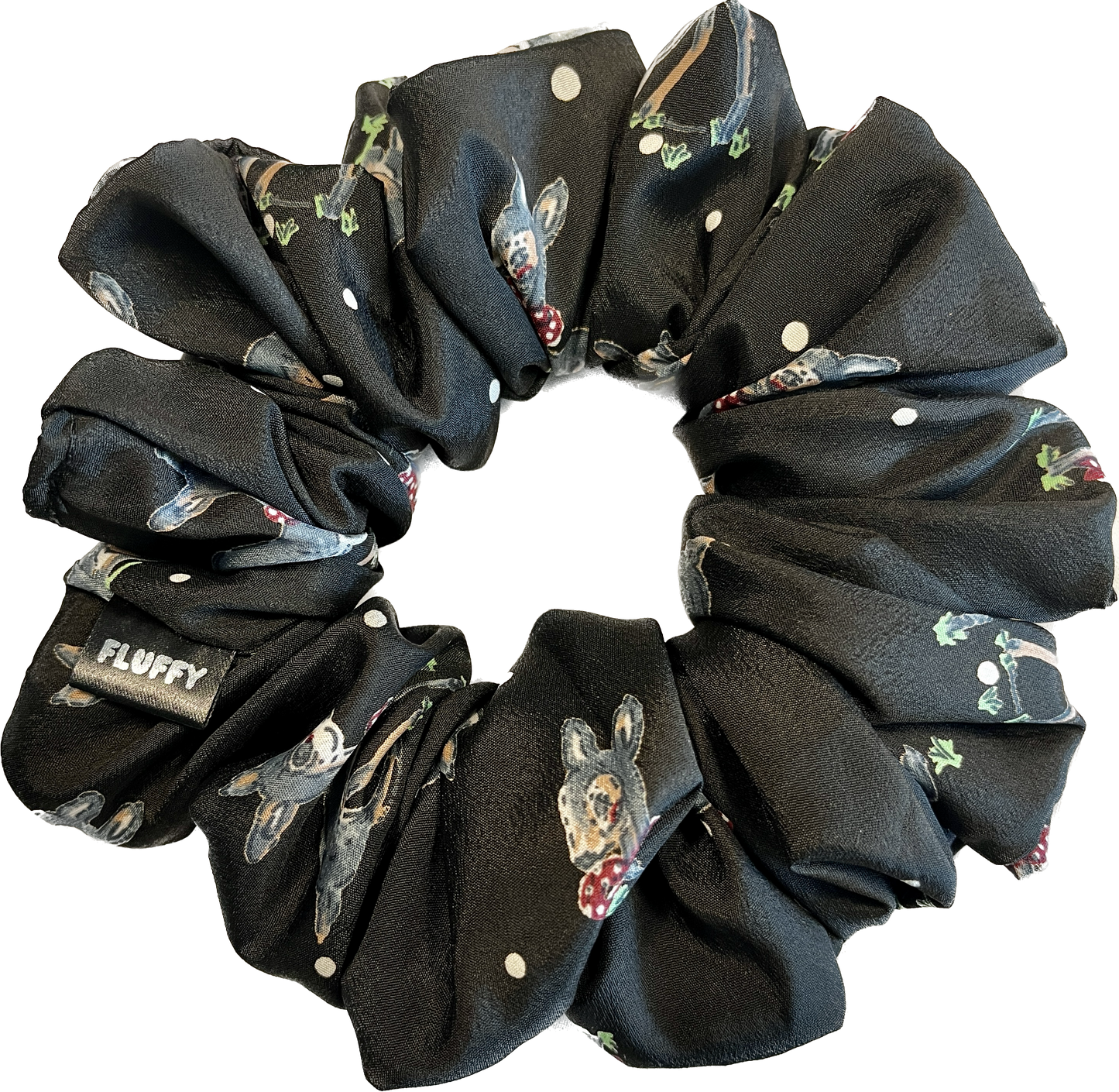 Oh Dear Polka Dot Satin Scrunchie