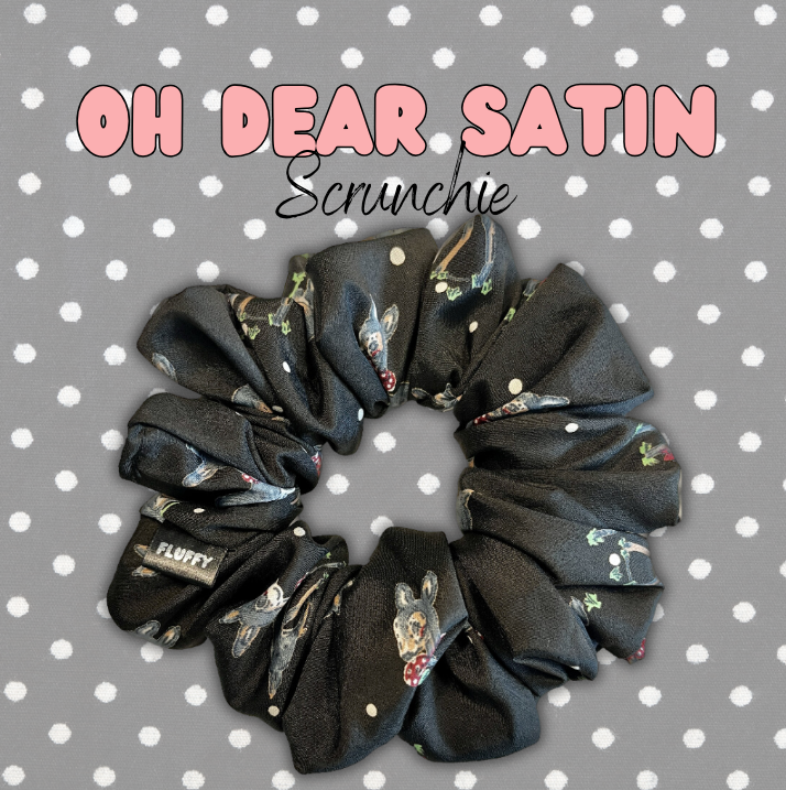 Oh Dear Polka Dot Satin Scrunchie