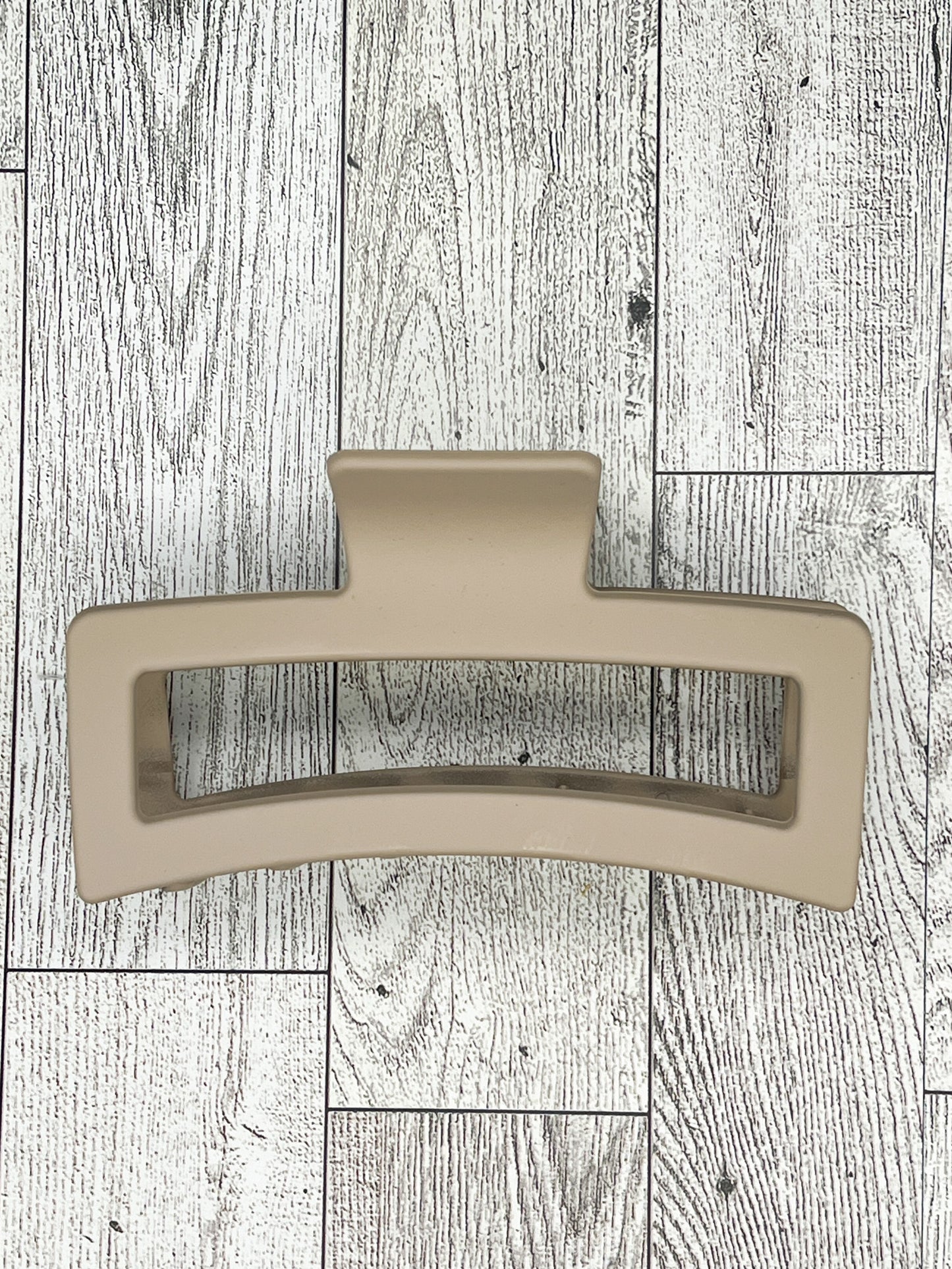 Matte Beige Claw Clip - Classic Shape - 5 inches in length. Great for Braids, twists, long hair, thick hair, and coarse hair.
