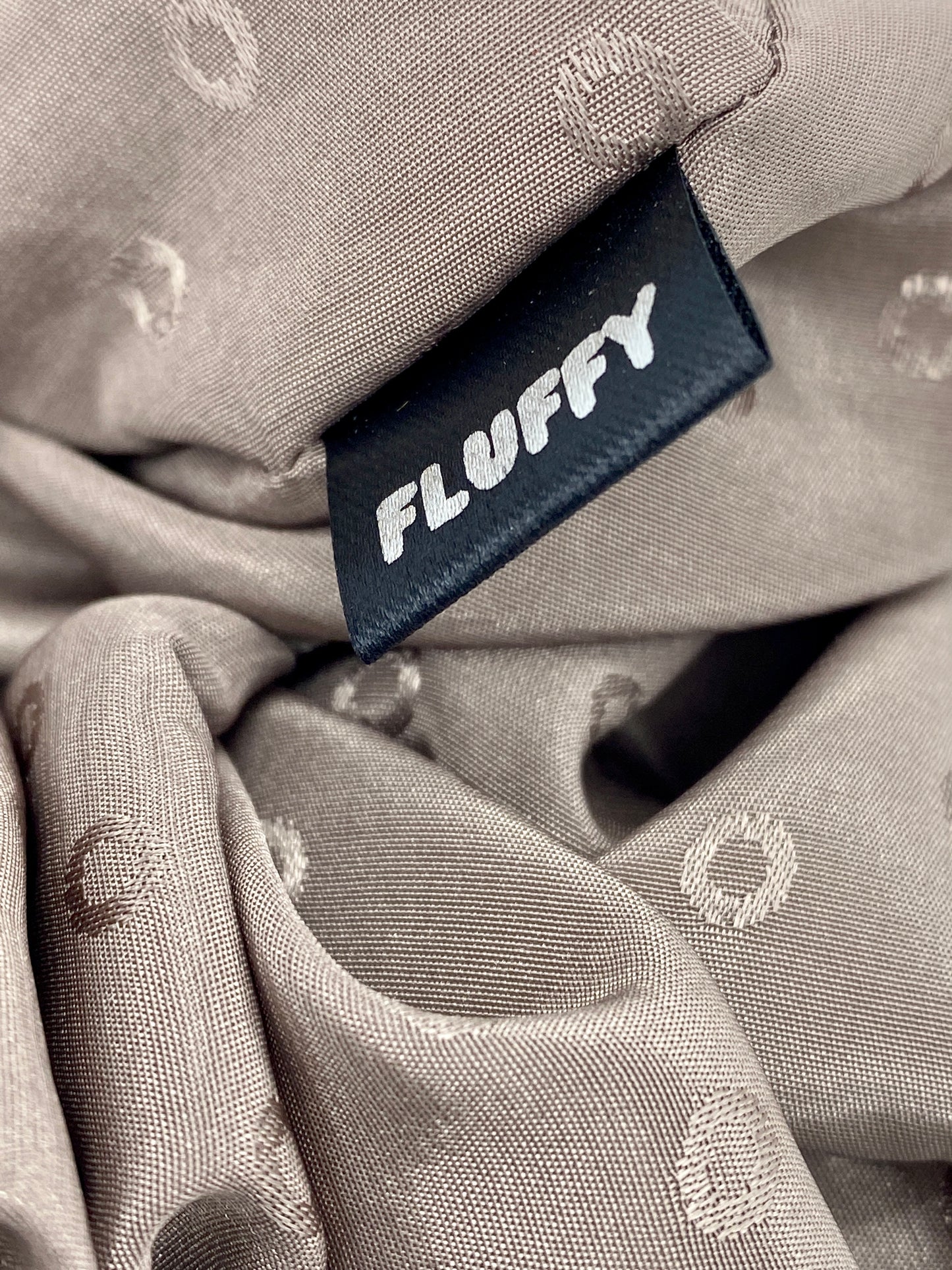 Spotted Sand Silky Satin Scrunchie