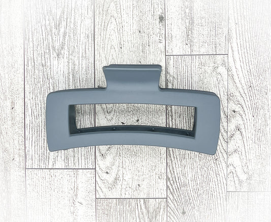 Matte Light Gray Hair Claw - Rectangular shape - 4 inches in length. Great for Braids, twists, long hair, thick hair, short hair, fine hair and coarse hair