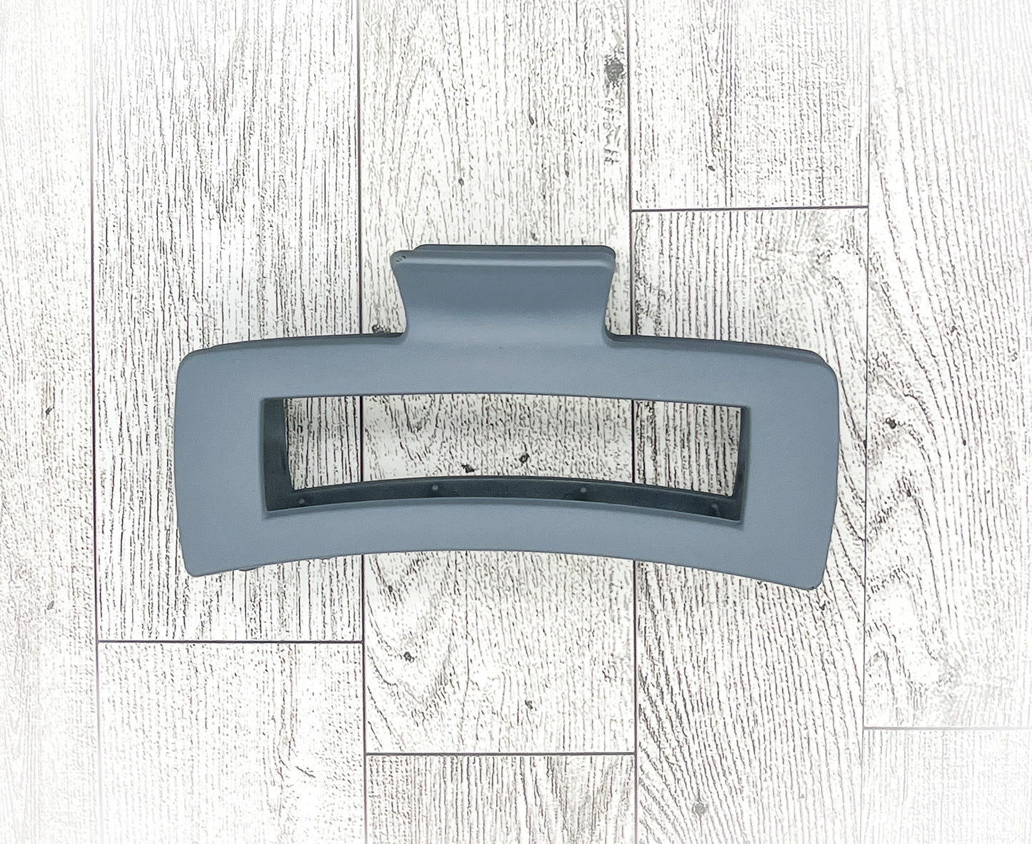 Matte Slate Gray Hair Claw - Rectangular - 4.5 inches in length. Great for Braids, twists, long hair, thick hair, and coarse hair.