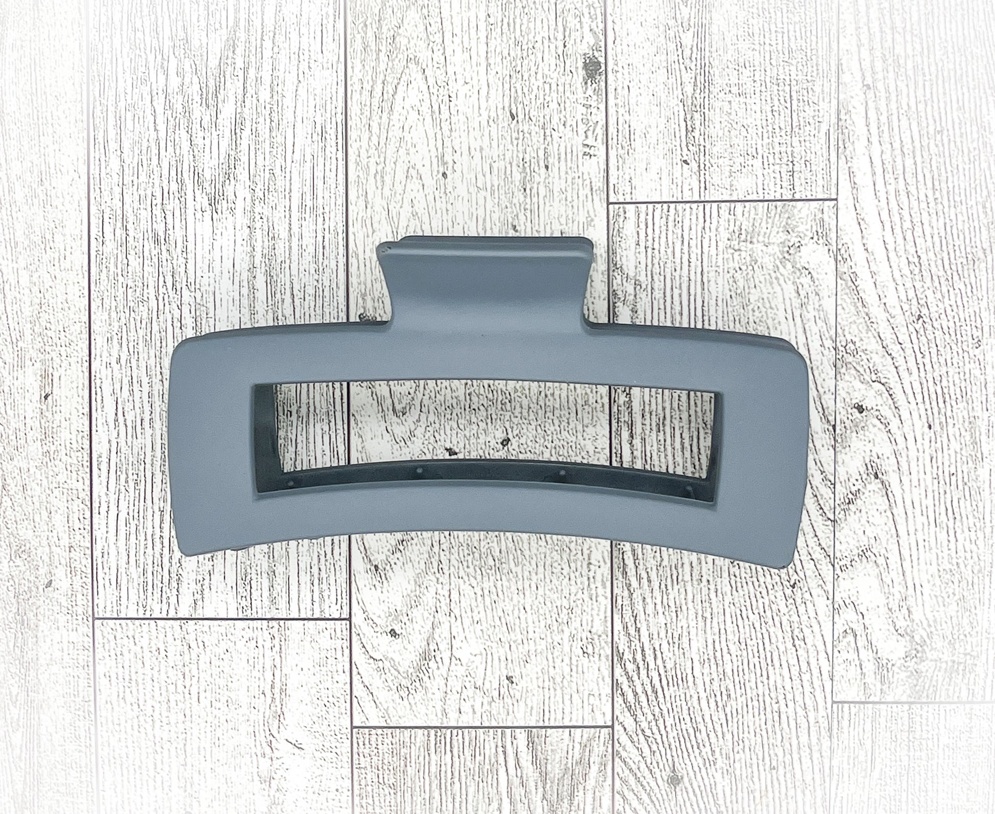 Matte Slate Gray Hair Claw - Rectangular - 4.5 inches in length. Great for Braids, twists, long hair, thick hair, and coarse hair.