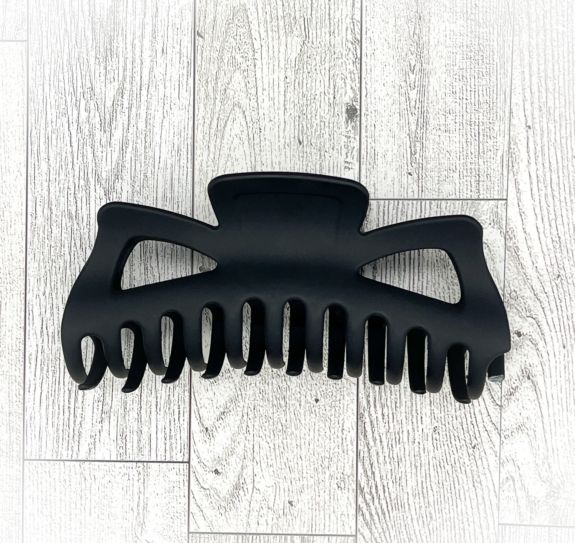 Matte Black Hair Claw Clip - Classic Shape - 5 inches in length. Great for Braids, twists, long hair, thick hair, and coarse hair