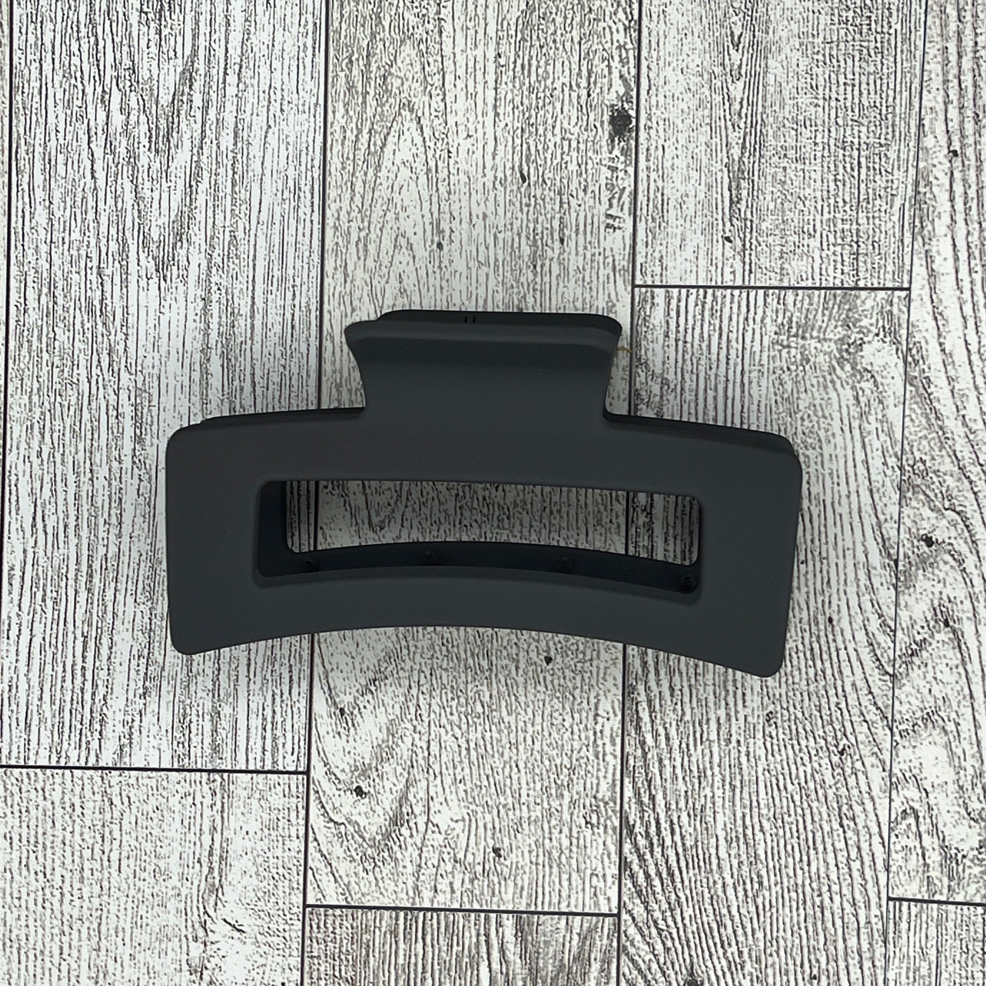 Matte Dark Gray hair claw clip in medium is 4 inches in length. Great for Braids, twists, long hair, thick hair, and coarse hair, short hair and fine hair