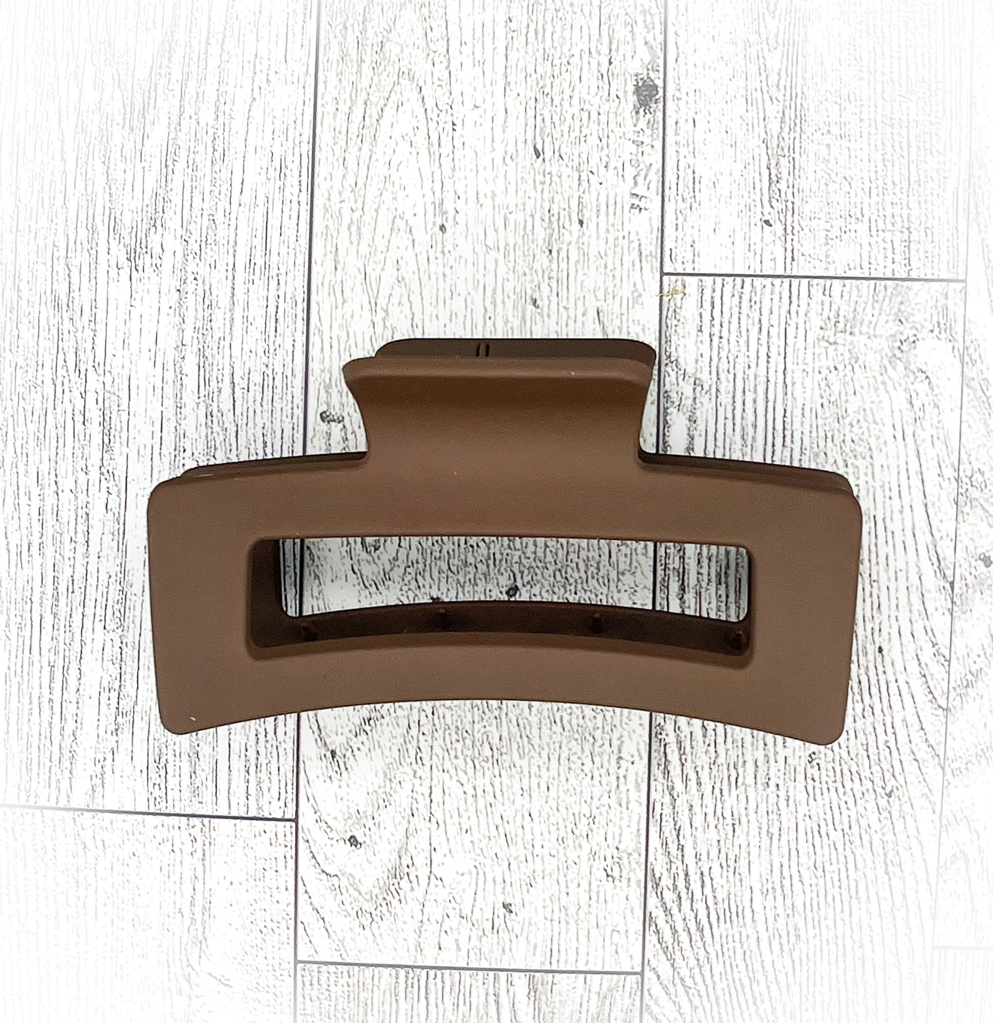 Matte Chocolate Brown Hair Claw Clip- Rectangular - 4 inches in length. Great for Braids, twists, long hair, thick hair, silky hair and coarse hair.