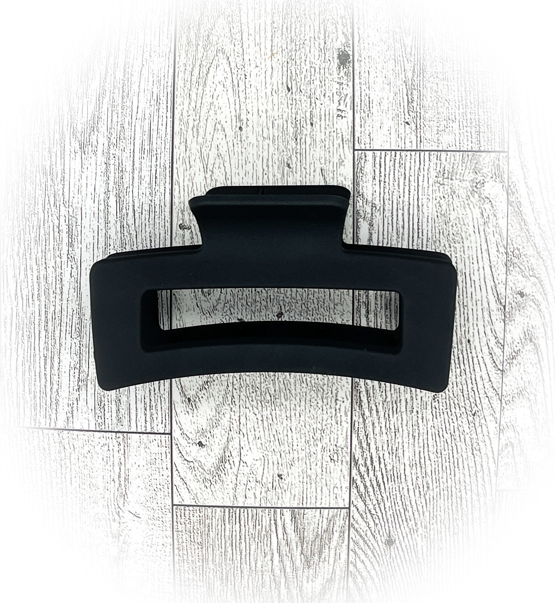 Matte Black Claw Clip- Rectangular - 4 inches in length. Great for Braids, twists, long hair, thick hair, silky hair and coarse hair.
