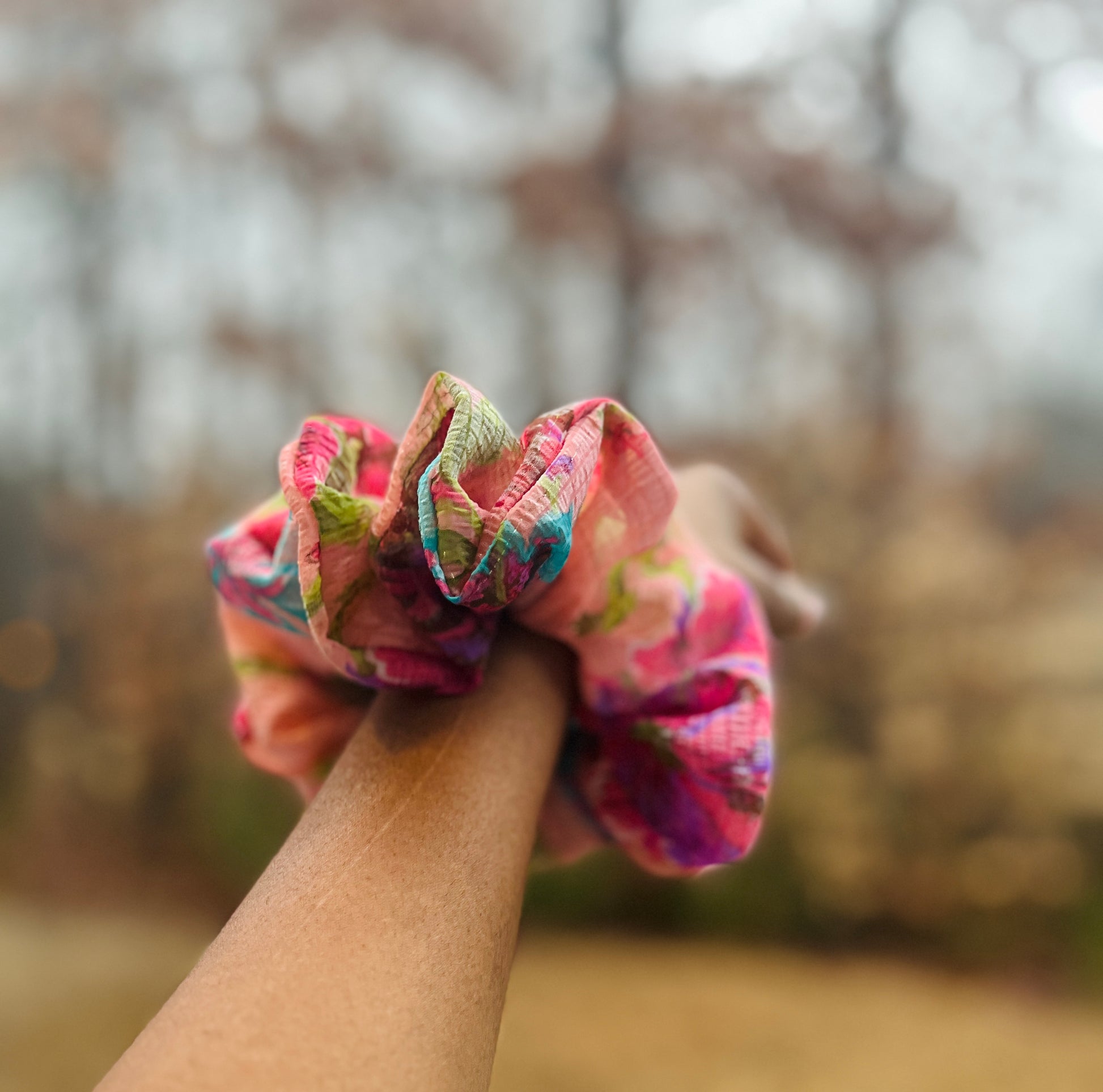 You are seeing our cotton scrunchies in 3 sizes.  The sizes of our cotton scrunchies  are Large, Medium and Mini.  Simply select the size you want in the drop down menu and add them to the card.   Our cotton scrunchies are perfect for all hair types and every person. We have multiple colors and sizes available