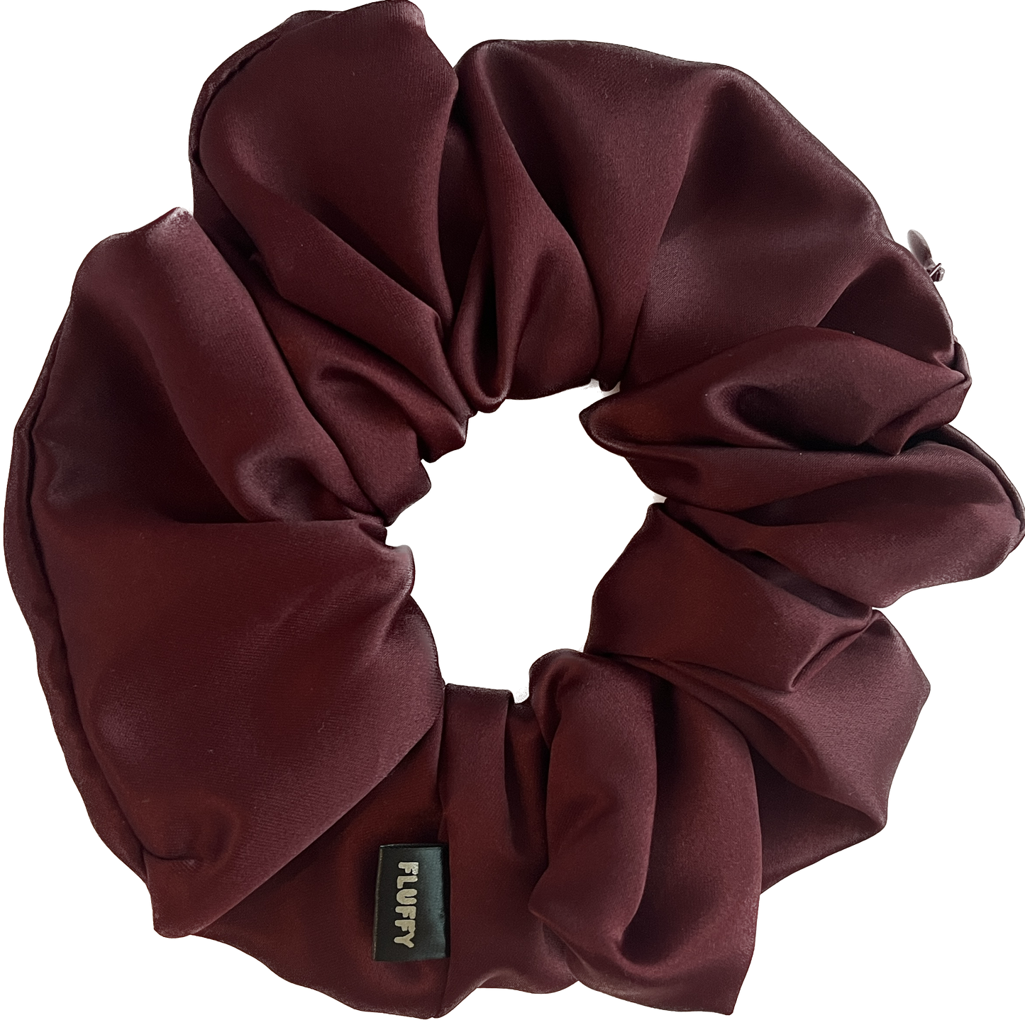 Burgundy Satin Pocket Scrunchie
