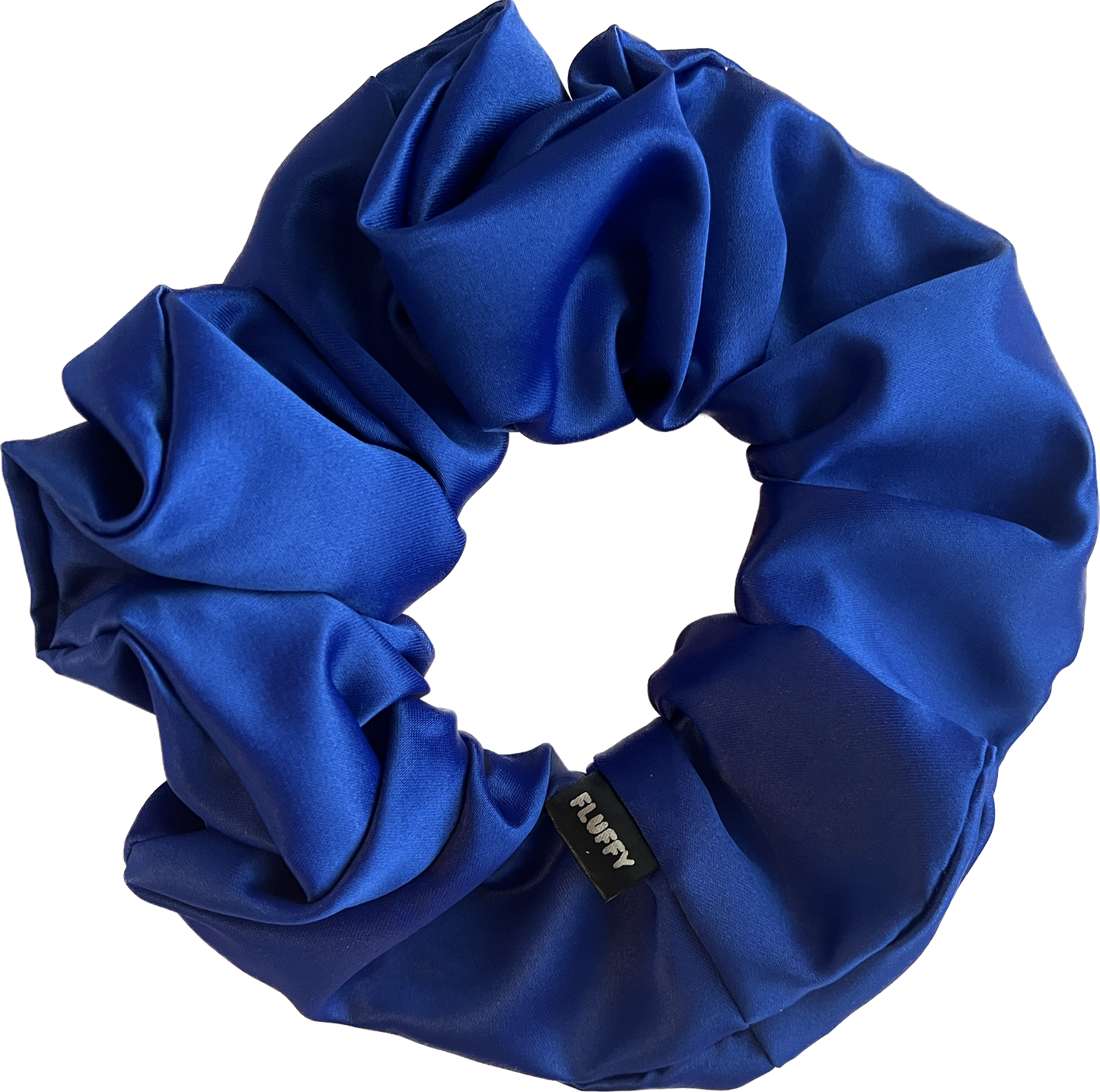Cobalt Blue Satin Pocket Scrunchie