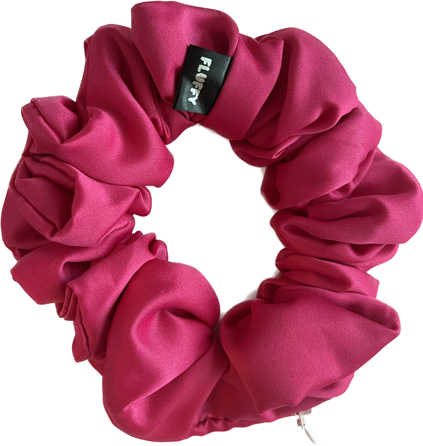 Fucshia Satin Pocket Scrunchie