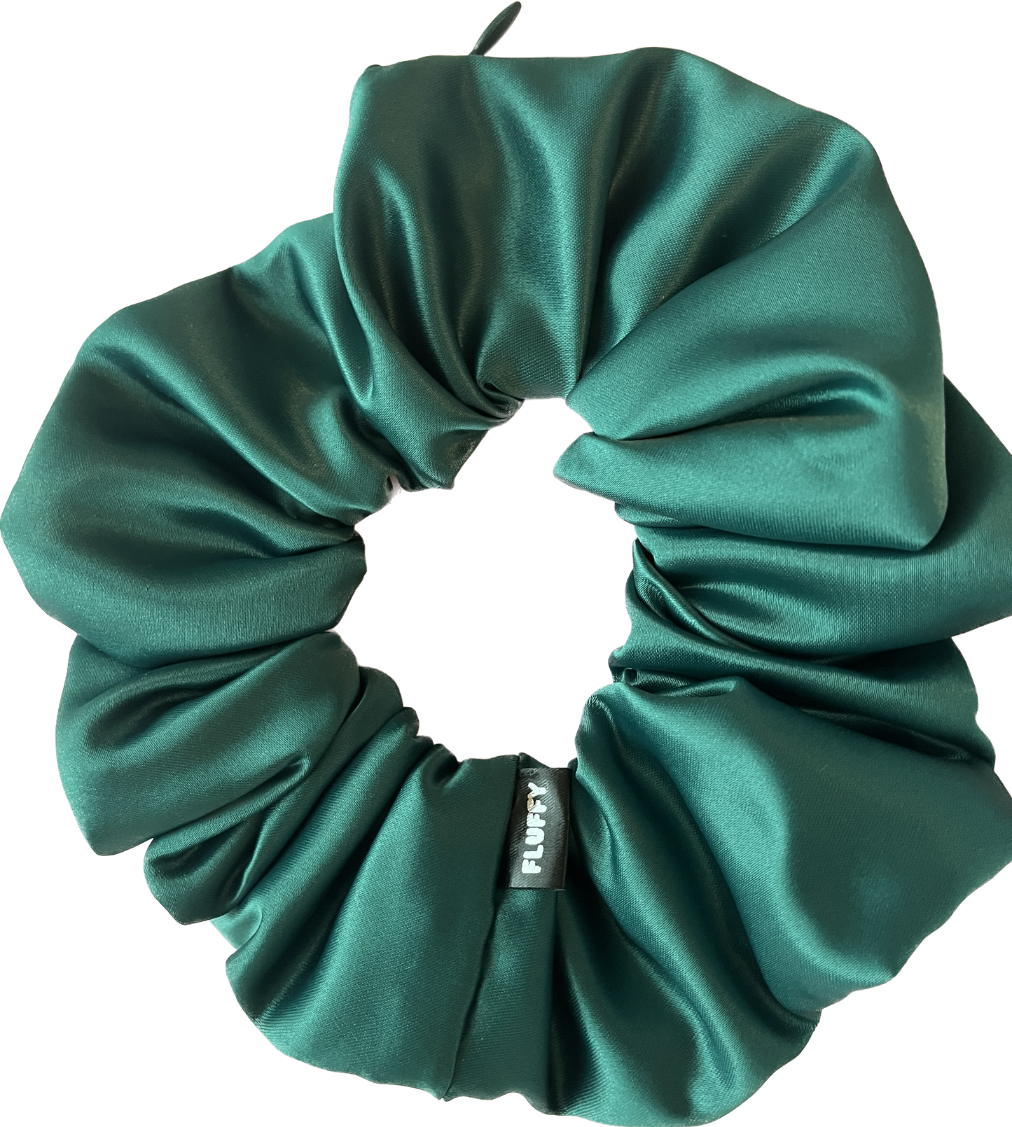 Forest Green Satin Pocket Scrunchie