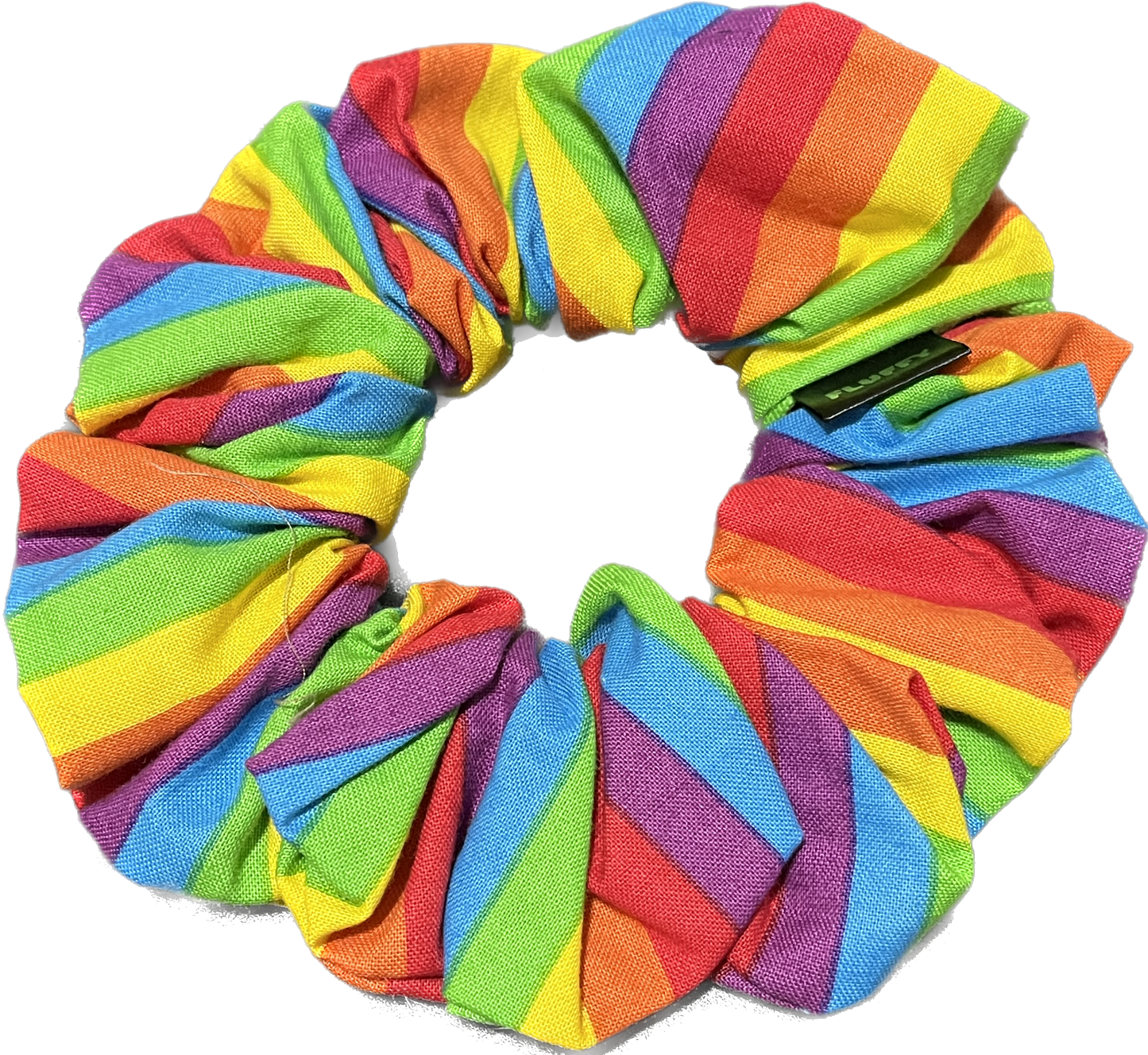 Rainbow Stripes Cotton Fluffy Scrunchie
