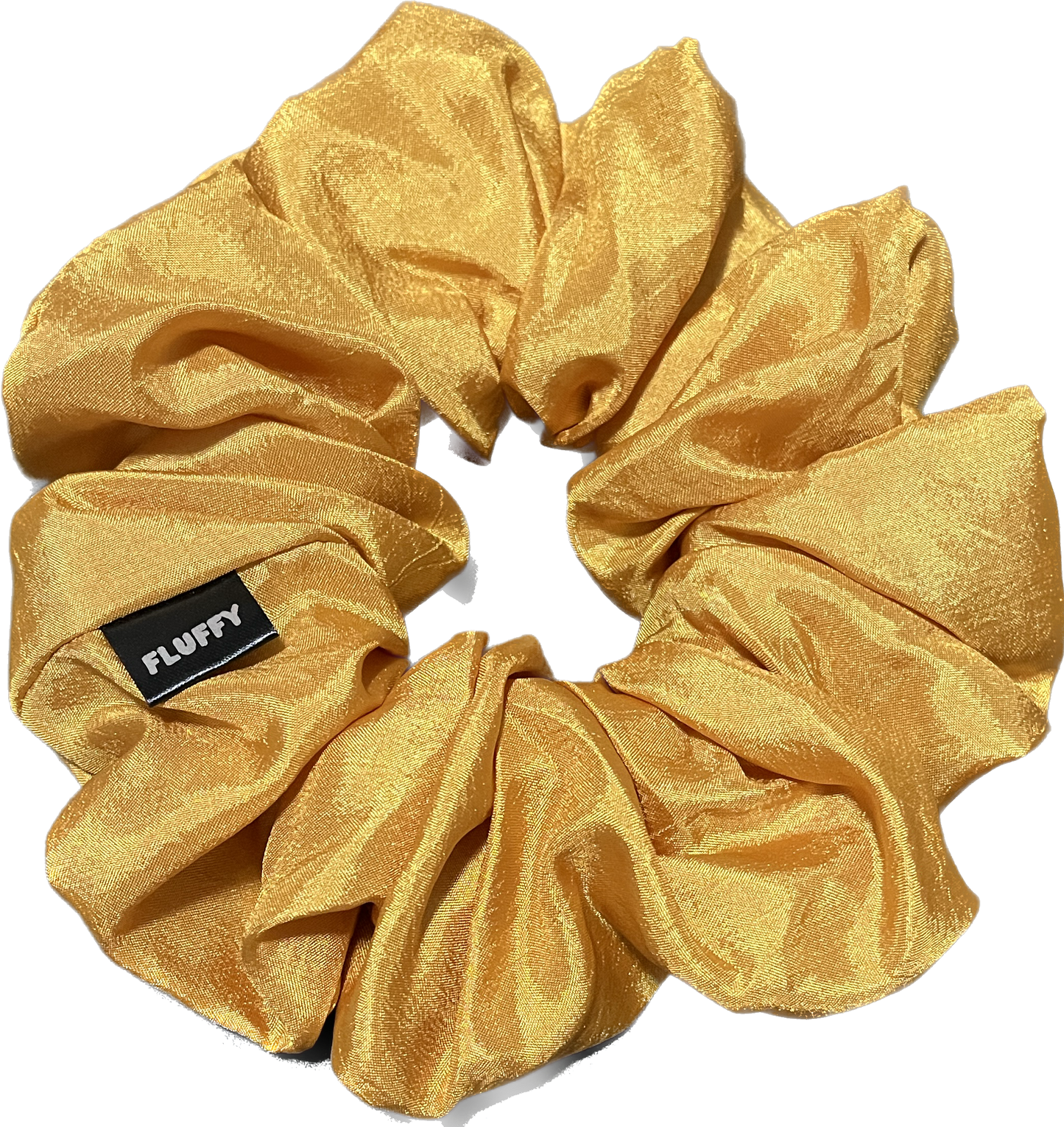 Yellow Gold Silky Satin Fluffy Scrunchie
