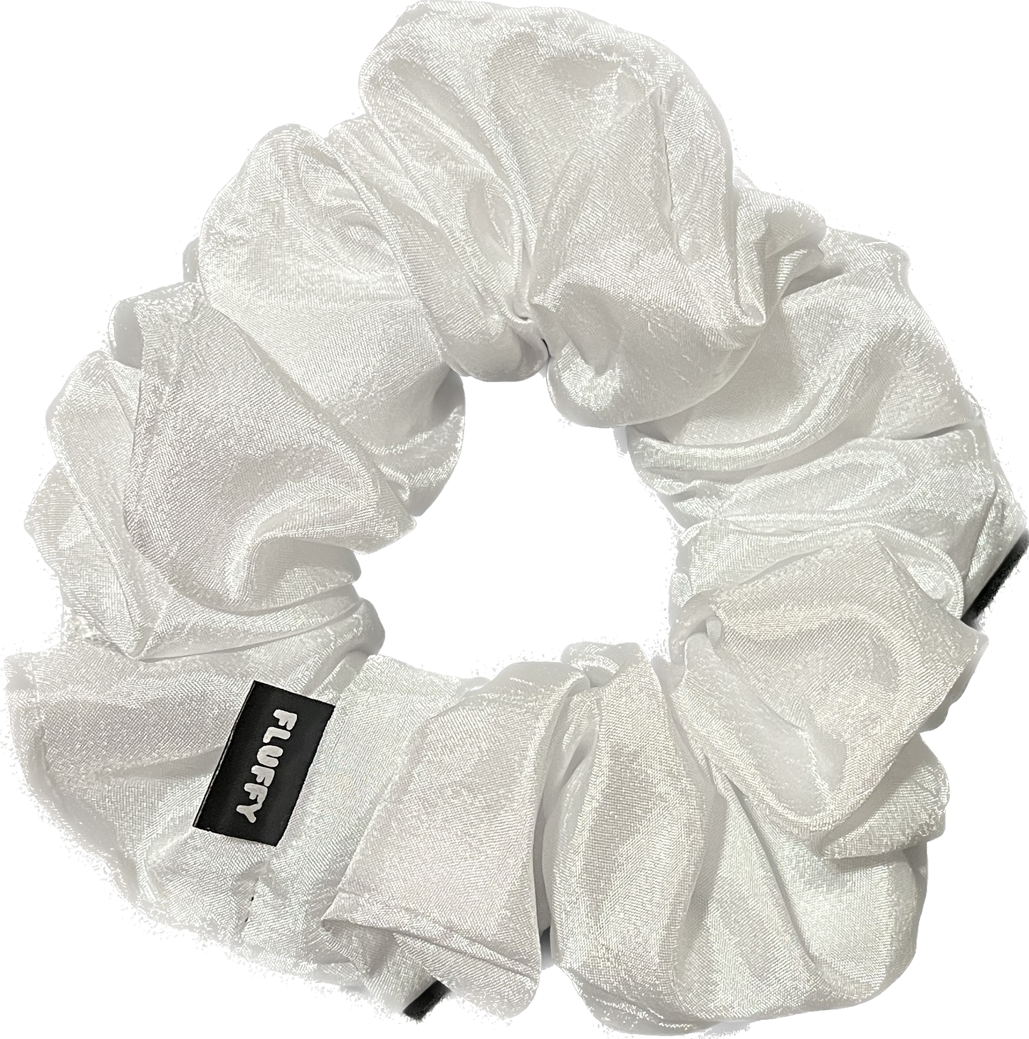 Milk White Silky Satin Scrunchie