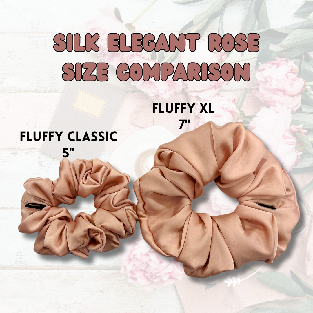 Silky Elegant Rose Fluffy Scrunchie