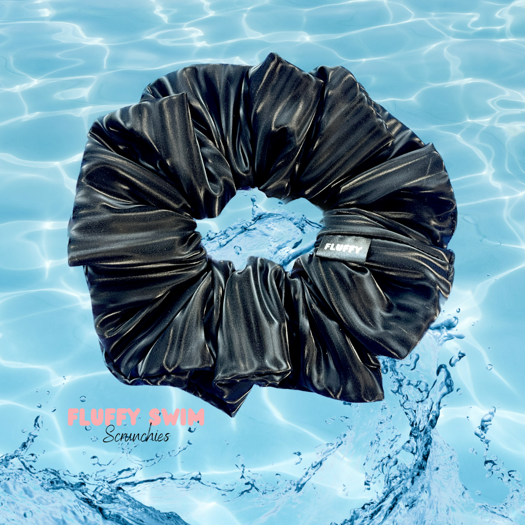 Disco Black Swim Scrunchie