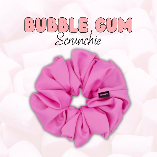 Bubble Gum Pink Satin Scrunchie