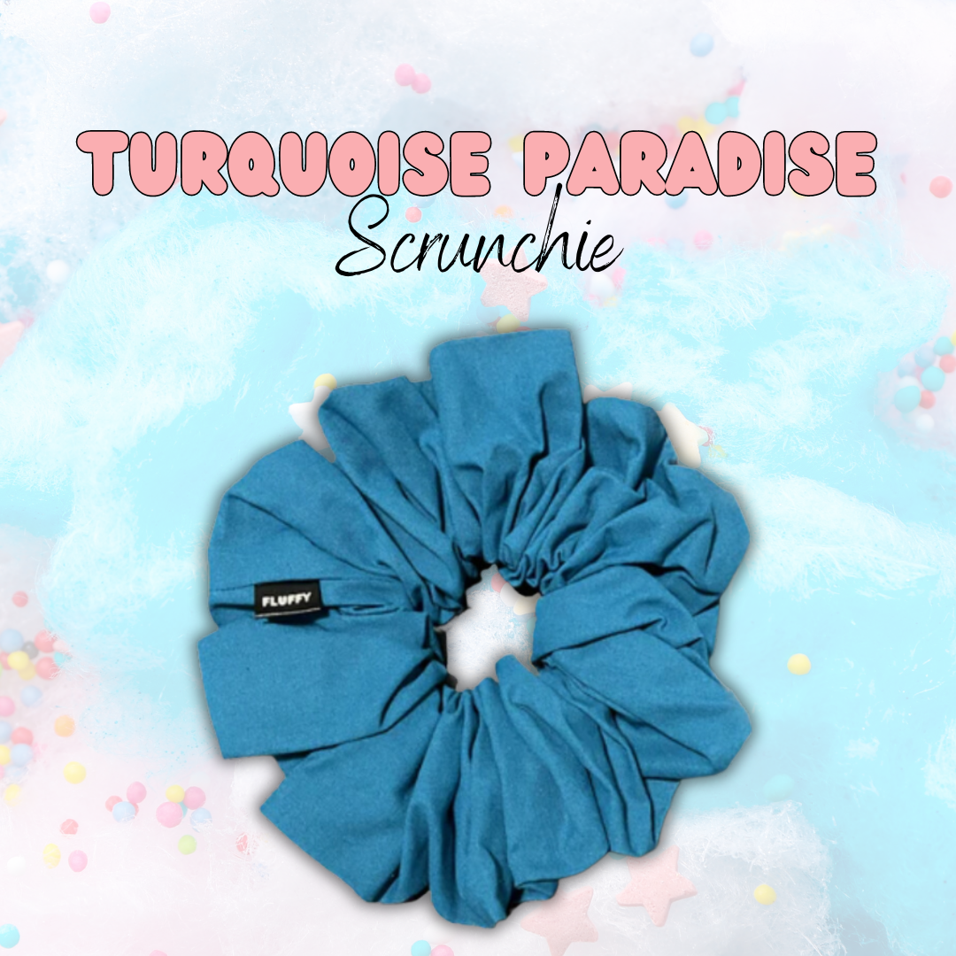 Turquoise Paradise - Cotton Scrunchie