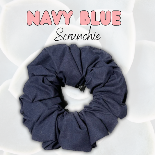 Navy Blue Cotton Scrunchie