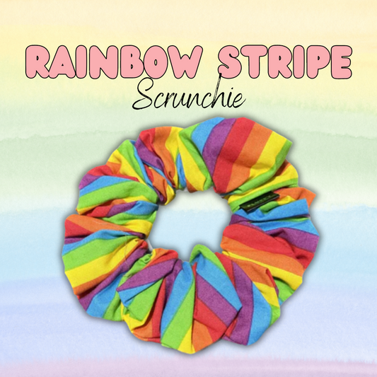 Rainbow Stripes Cotton Fluffy Scrunchie