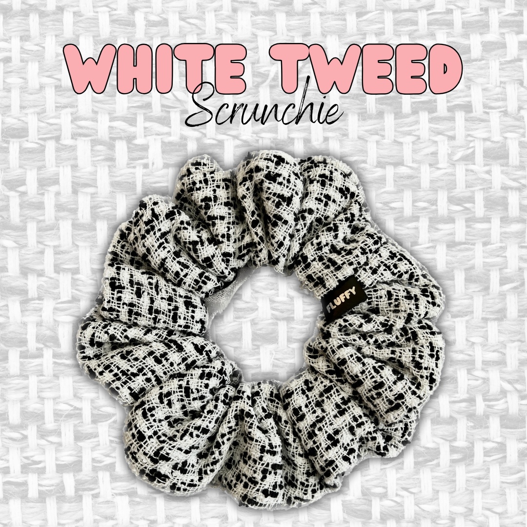 White Tweed Scrunchie