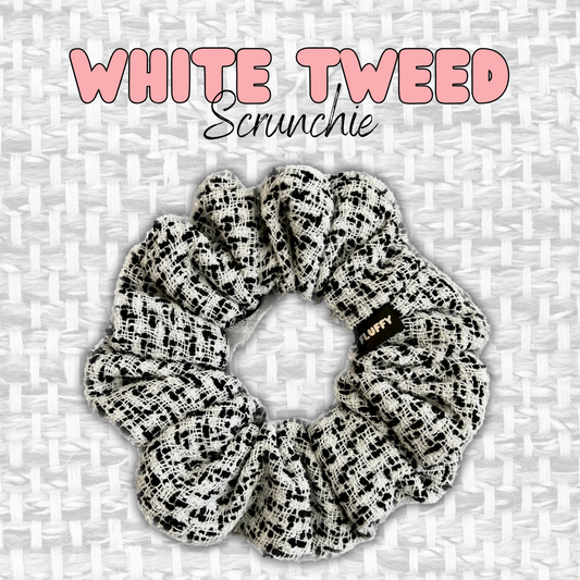 White Tweed Scrunchie