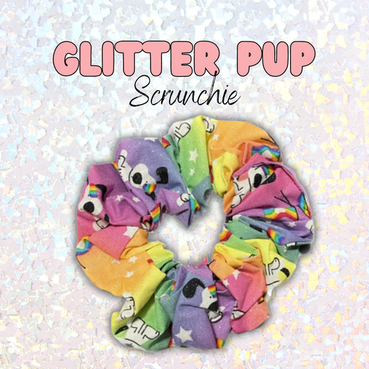 Glitter Pup Cotton Scrunchie