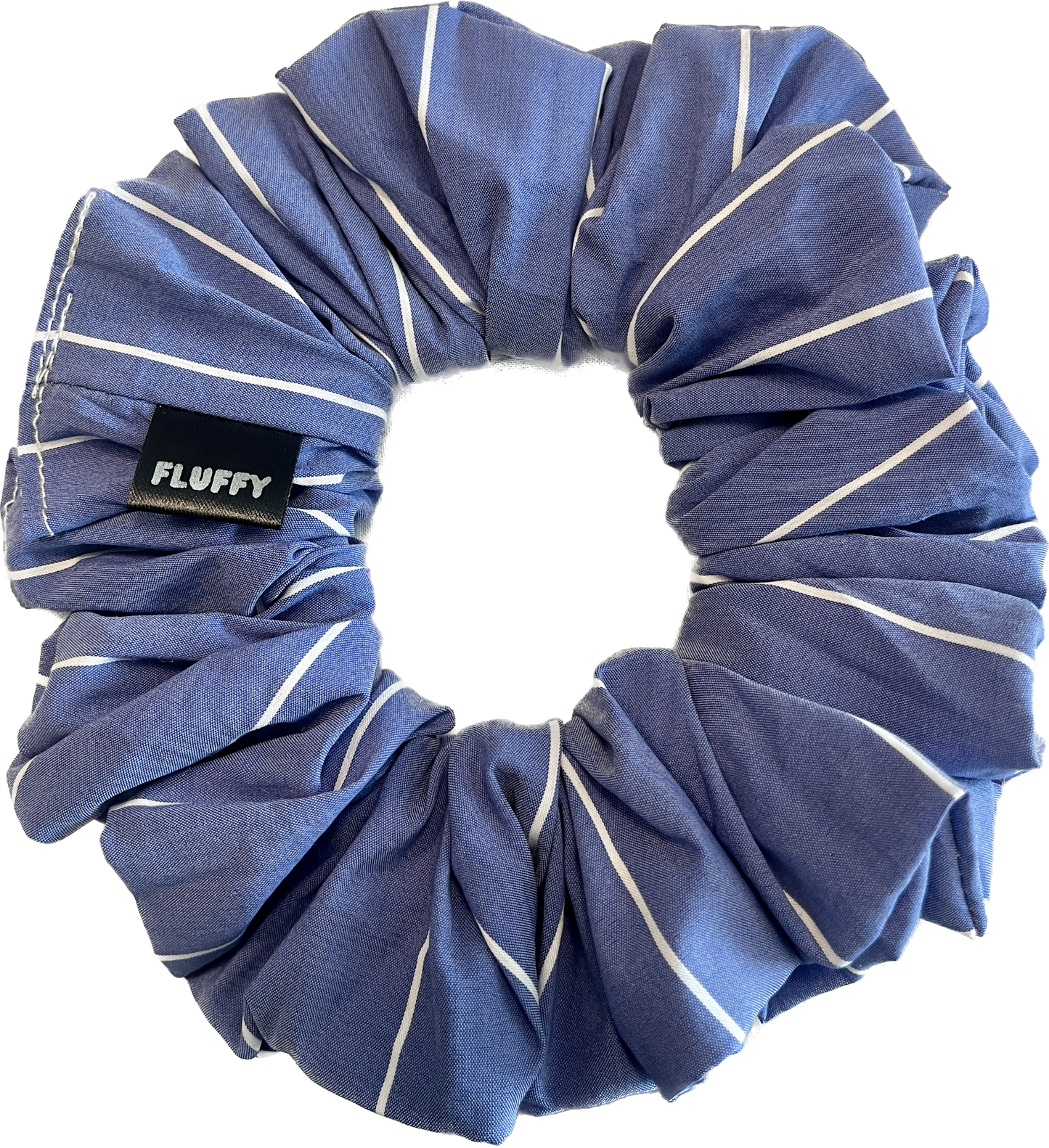 Blue Pinstripe Cotton Scrunchie