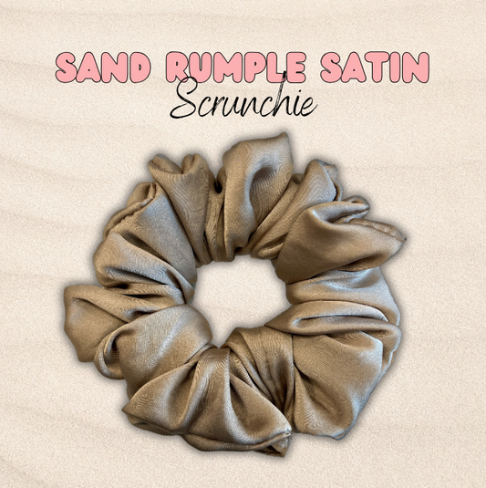 Sand Rumple Satin Scrunchie