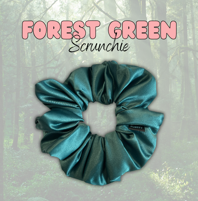 Forest Green Satin Scrunchie