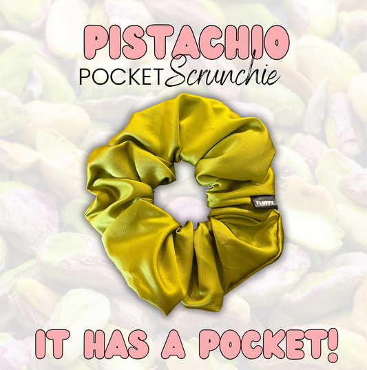 Pistachio Satin Scrunchie