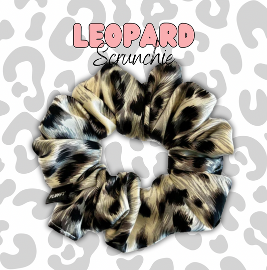 Leopard Print Satin Scrunchie