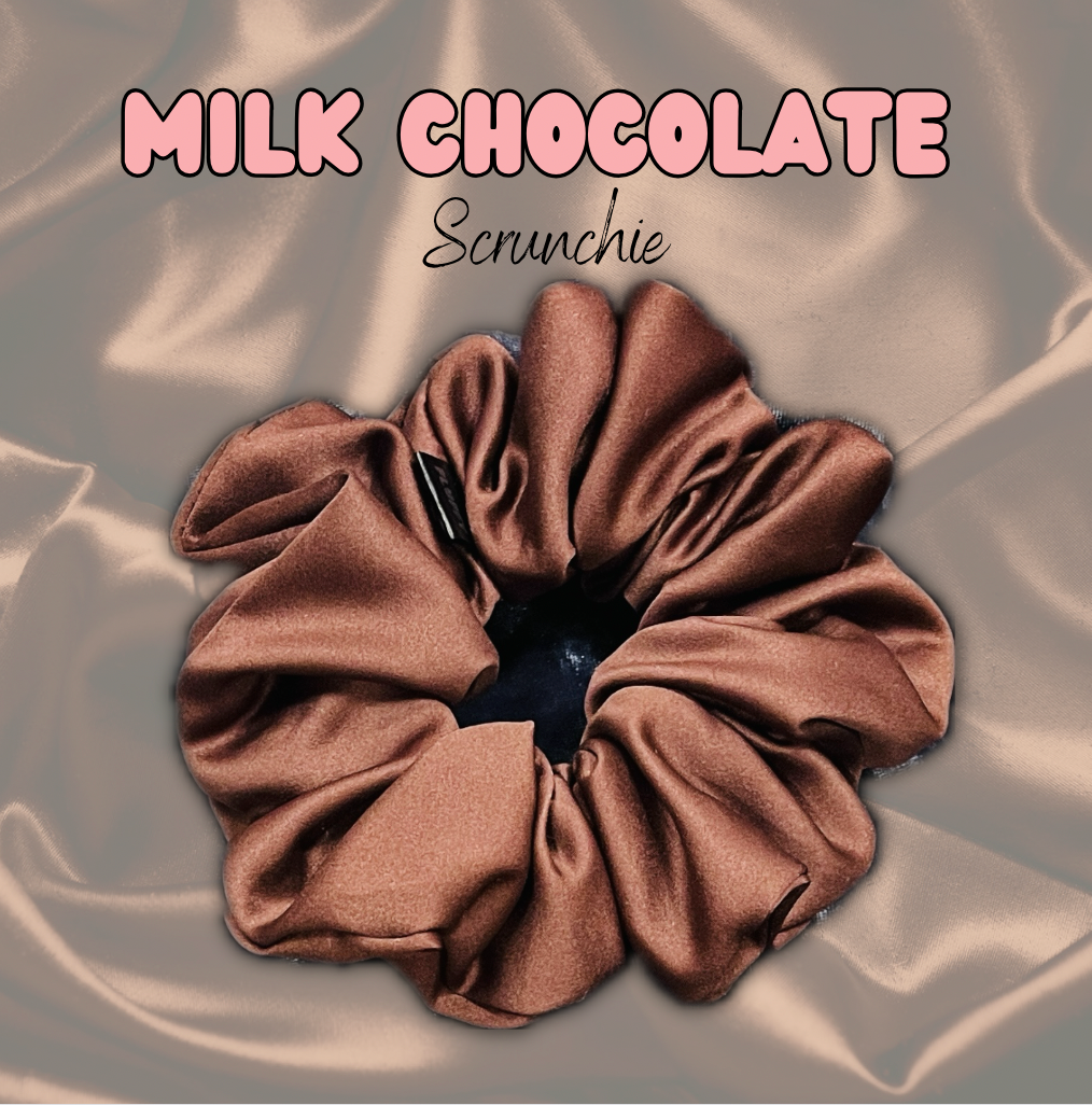 Milk Chocolate Satin Scrunchie