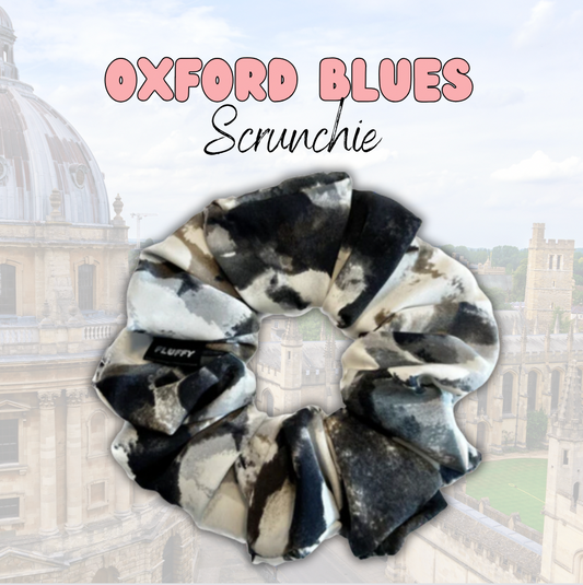 Oxford Blues Satin Scrunchie