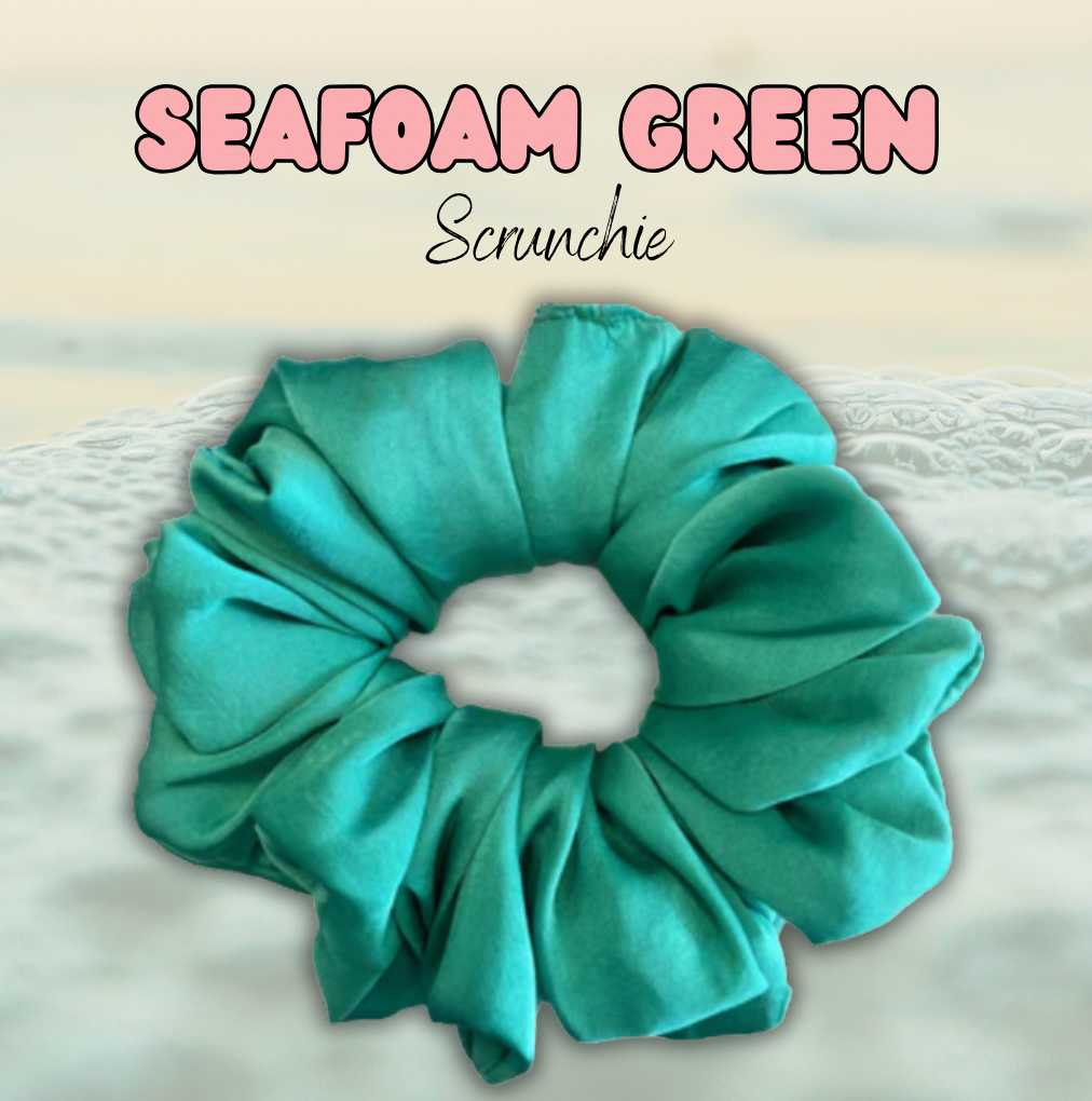 Seafoam Green Silky Satin Scrunchie
