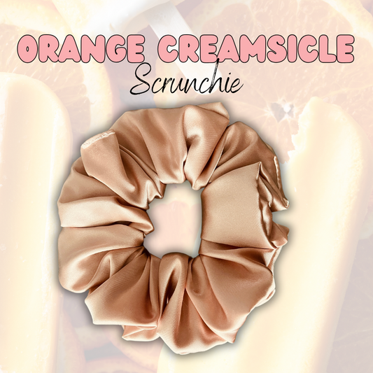 Orange Creamsicle Satin Scrunchie