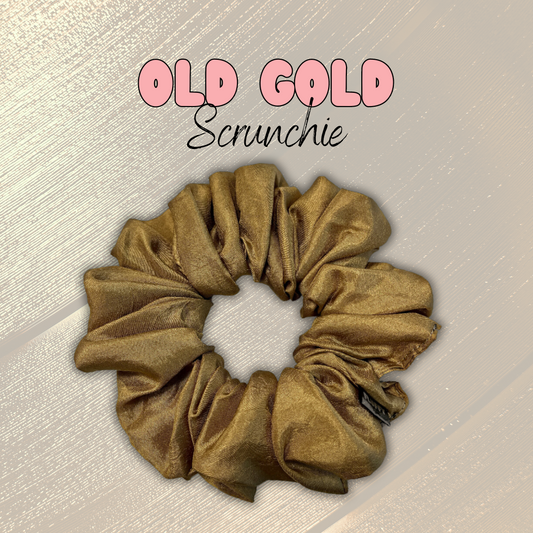 Old Gold Silky Satin Scrunchie