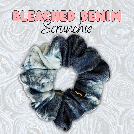 Bleached Denim Scrunchie - Multiple Sizes available