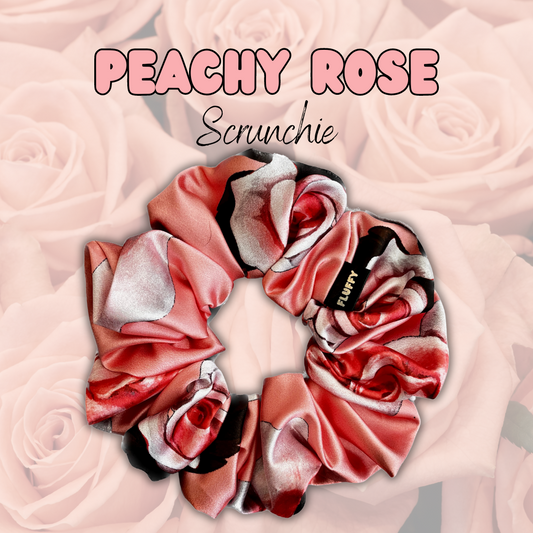 Peachy Rose Satin Scrunchie