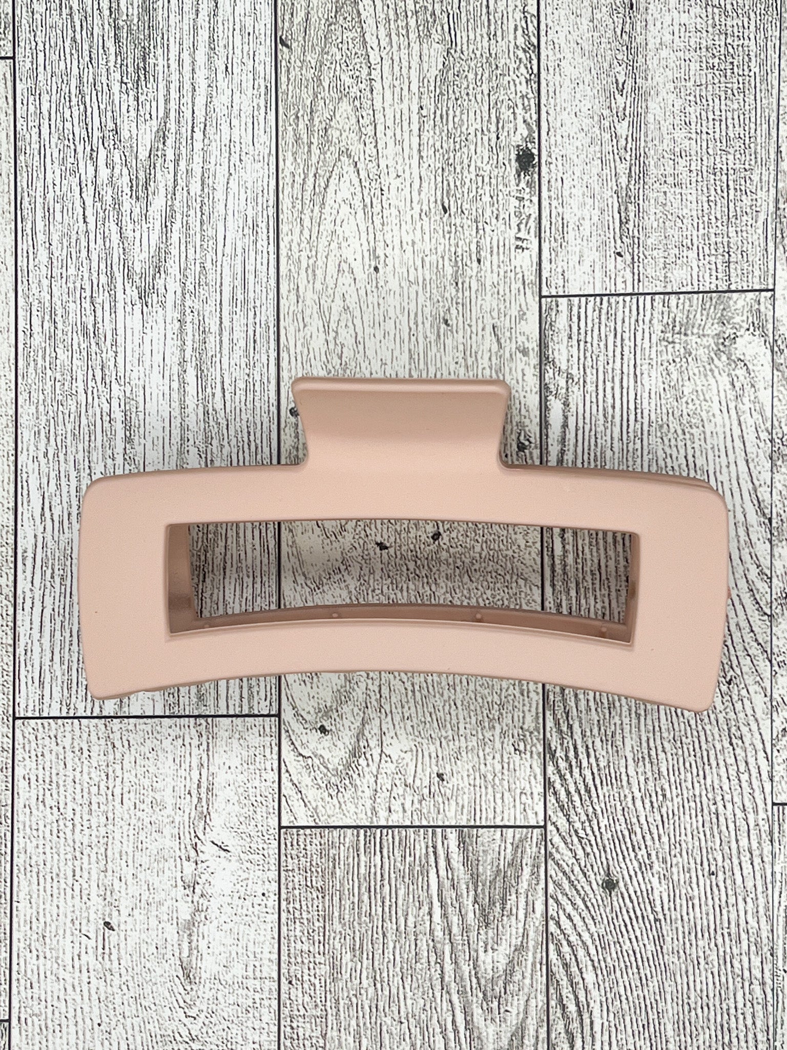 Matte Beige Pink Claw Clip - Classic Shape - 5 inches in length. Great for Braids, twists, long hair, thick hair, and coarse hair.